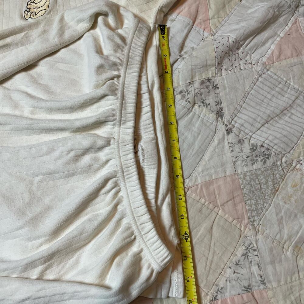 disney vintage 90s purple rosette embroidered cream winnie the pooh pajama set - Picture 5 of 8